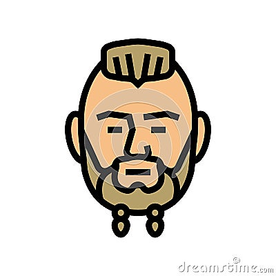 viking beard hair style color icon vector illustration Vector Illustration