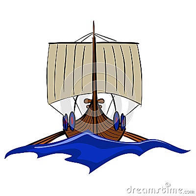 Viking boat 2 Vector Illustration