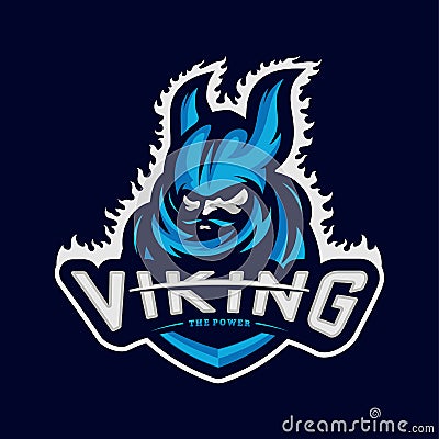 Viking eSports Logo Design Vector. Viking Mascot Gaming Logo Concepts Vector Illustration