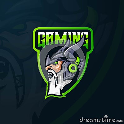 Viking gaming logo Vector Illustration