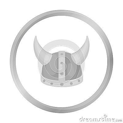 Viking helmet icon in monochrome style isolated on white background. Hats symbol stock vector illustration. Vector Illustration