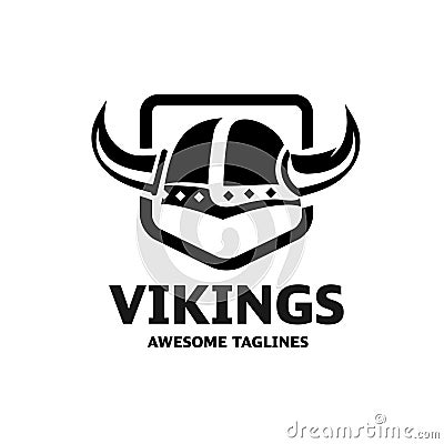 Viking helmet logo vector Vector Illustration