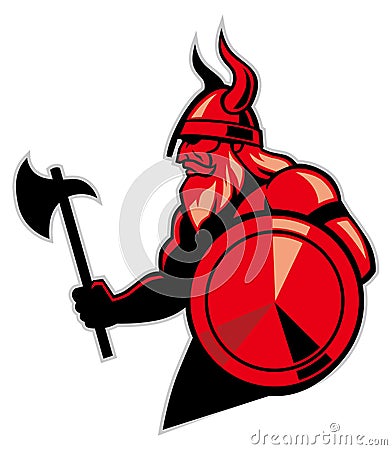 Viking hold an axe Vector Illustration