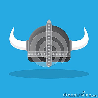 Viking horned helmet. Stock Photo