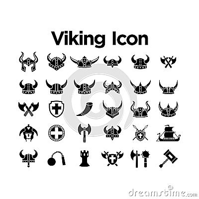 Viking Icon Set Vector Illustration