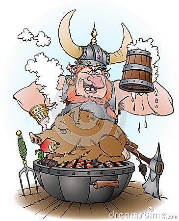 Viking invites to party Vector Illustration