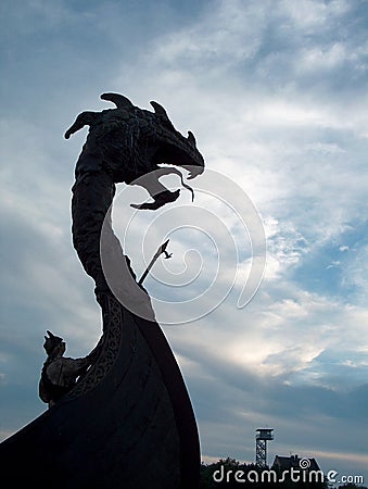 Viking's Dragon On The Boat Royalty Free Stock Photography 