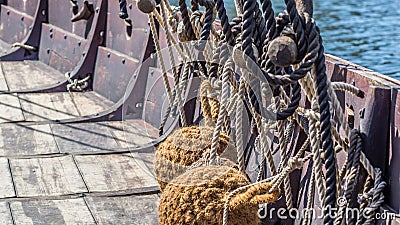 Viking ship fenders Stock Photo