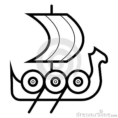 Viking ship icon Cartoon Illustration