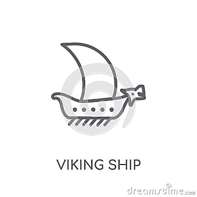 Viking ship linear icon. Modern outline Viking ship logo concept Vector Illustration