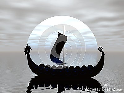 Viking Ship Silhouette Stock Images - Image: 572704