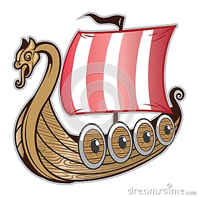 Viking ship Vector Illustration