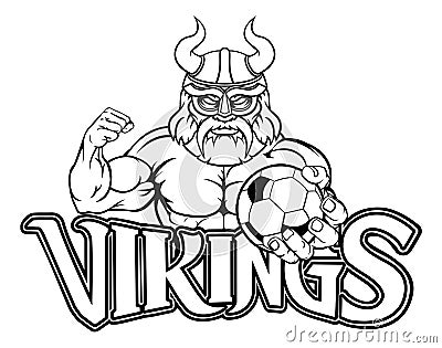 Viking Soccer Football Sports Mascot Vector Illustration