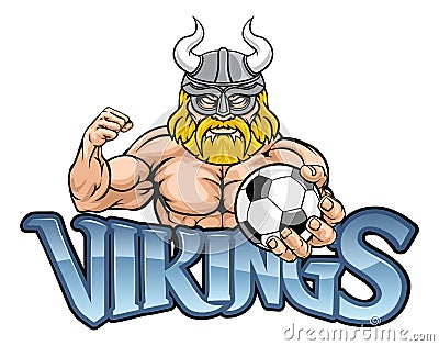 Viking Soccer Football Sports Mascot Vector Illustration