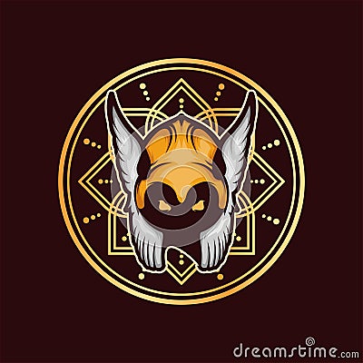 Viking Vector T-Shirt Designs With Mandala Background For Apparel Vector Illustration