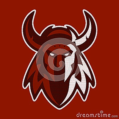 Viking with war helmet for logo gaming Stock Photo