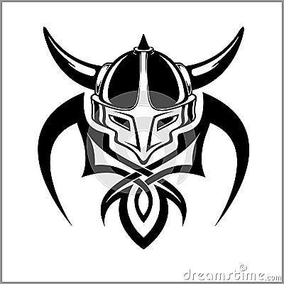Viking Warrior Emblem Vector Illustration