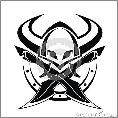 Viking Warrior Emblem Vector Illustration