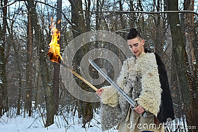 Viking warrior portrait Stock Photo