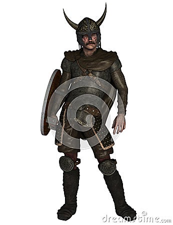 Viking warrior isolated Cartoon Illustration