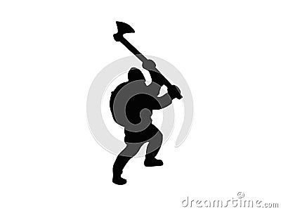 Viking warrior silhouette Cartoon Illustration
