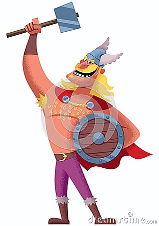 Viking on White 2 Vector Illustration