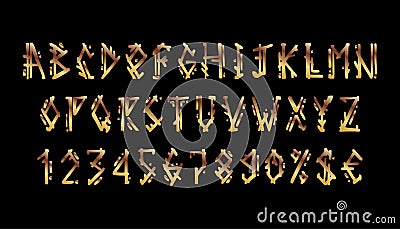 Vikings letters set. Old Norse Scandinavian runes. Celtic alphabet Stock Photo