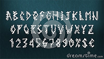 Vikings letters set. Old Norse Scandinavian runes. Celtic alphabet Vector Illustration