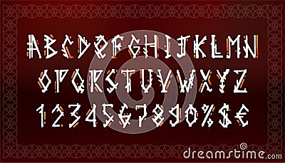 Vikings letters set. Old Norse Scandinavian runes. Celtic alphabet Stock Photo