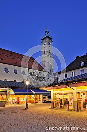 Viktualienmarkt and the Heiliggeist Stock Photo