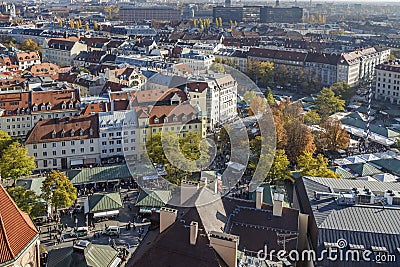 Viktualienmarkt in Munich, Bavaria, Germany, 2015 Editorial Stock Photo