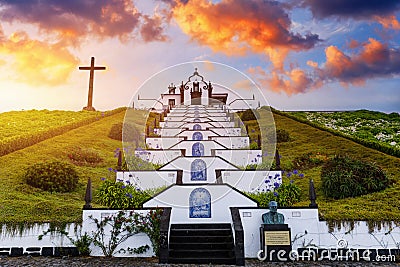 Vila Franca do Campo, Portugal, Ermida de Nossa Senhora da Paz. Our Lady of Peace Chapel in Sao Miguel island, Azores. Our Lady of Editorial Stock Photo