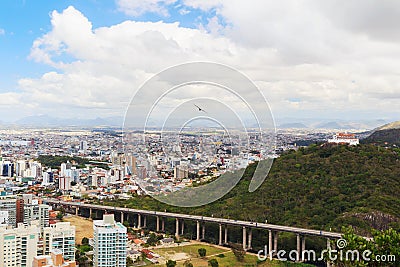 Vila Velha, Third bridge (terceira ponte), Penha Convent (Convento da Penha), Brazil Stock Photo