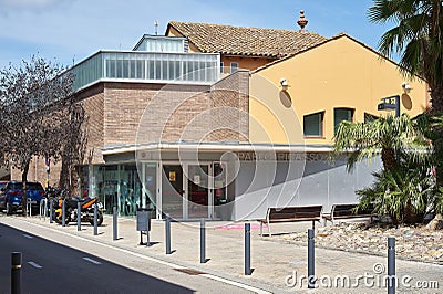 Viladecans, Spain - September 13, 2023: Exterior of the Ateneu d'Entitats Pablo Picasso building in Viladecans Editorial Stock Photo