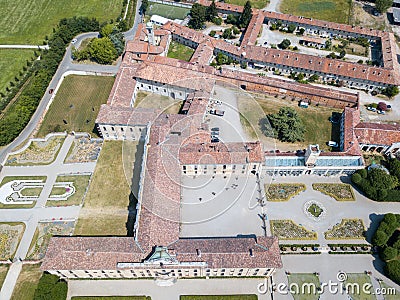 Villa Arconati, Castellazzo, Bollate, Milan, Italy. Aerial view. Villa Arconati, Castellazzo, Bollate, Milan, Italy Stock Photo