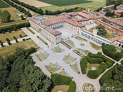 Villa Arconati, Castellazzo, Bollate, Milan, Italy. Aerial view. Villa Arconati, Castellazzo, Bollate, Milan, Italy Stock Photo