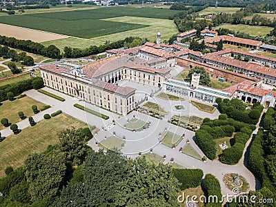 Villa Arconati, Castellazzo, Bollate, Milan, Italy. Aerial view. Villa Arconati, Castellazzo, Bollate, Milan, Italy Stock Photo