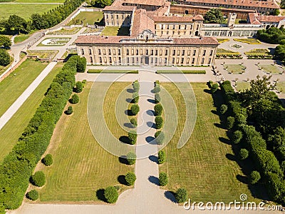 Villa Arconati, Castellazzo, Bollate, Milan, Italy. Aerial view of Villa Arconati Stock Photo