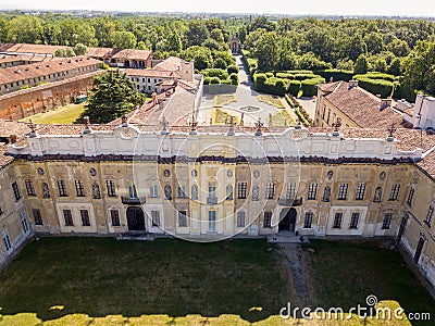 Villa Arconati, Castellazzo, Bollate, Milan, Italy. Aerial view of Villa Arconati Stock Photo