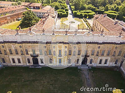 Villa Arconati, Castellazzo, Bollate, Milan, Italy. Aerial view of Villa Arconati Stock Photo