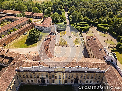 Villa Arconati, Castellazzo, Bollate, Milan, Italy. Aerial view of Villa Arconati Stock Photo