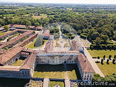 Villa Arconati, Castellazzo, Bollate, Milan, Italy. Aerial view of Villa Arconati Stock Photo