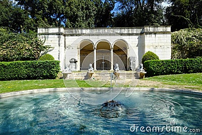 Villa Borghese gardens in Rome Stock Photo