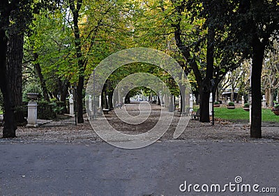 Villa Borghese park in Rome Stock Photo