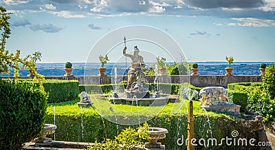 The Rometta Fountain in Villa d`Este, Tivoli, Rome province, Lazio, central Italy. Stock Photo