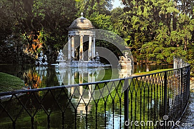 The Villa Durazzo-Pallavicini park in the English romantic style Stock Photo