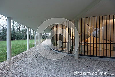 Villa Savoye Curtain Wall - Le Corbusier Editorial Stock Photo