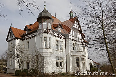 Villa Stahmer, built in 1900 in the half-timbering style serves the city of Georgsmarienhuette as a museum today, Germany Stock Photo