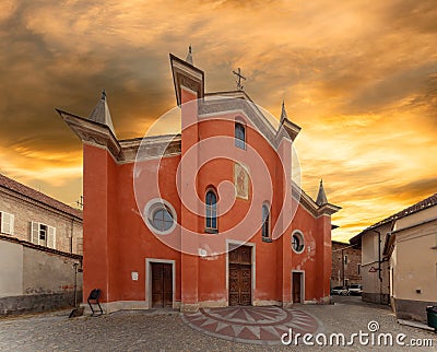 church of Santo Stefano in Villafranca Piemonte, Italy Stock Photo