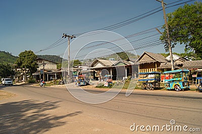 village along the road Editorial Stock Photo